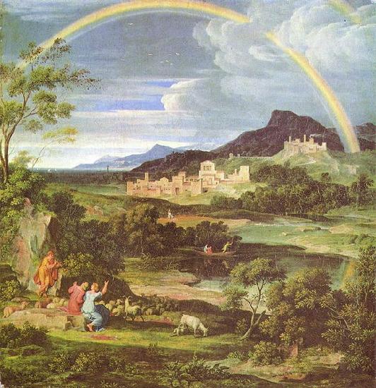 Joseph Anton Koch Heroische Landschaft mit dem Regenbogen Spain oil painting art